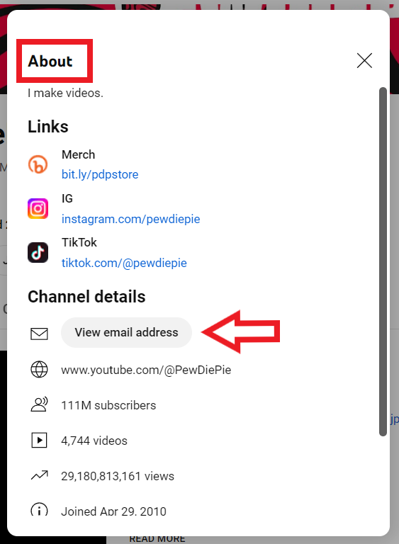 PewDiePie email