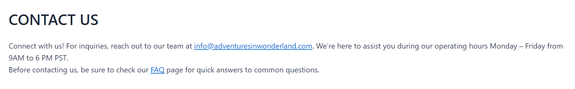 Contact info